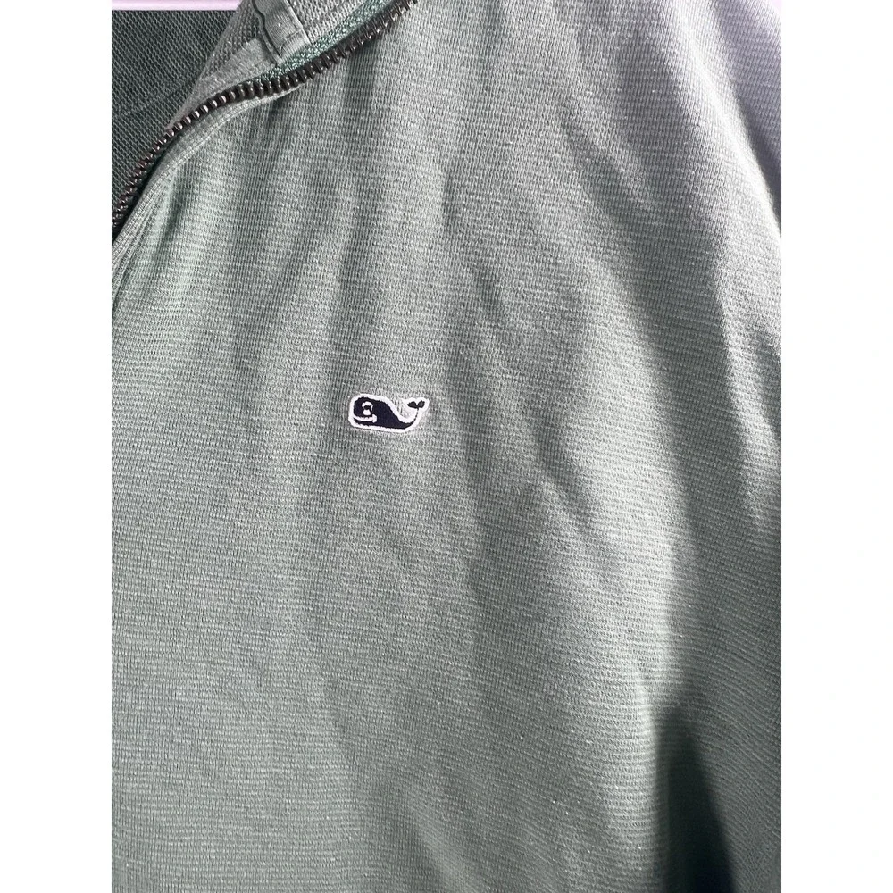 Vineyard‎ Vines 1/4 Zip Pique Pullover Sweatshirt Green Mock Neck Mens Large